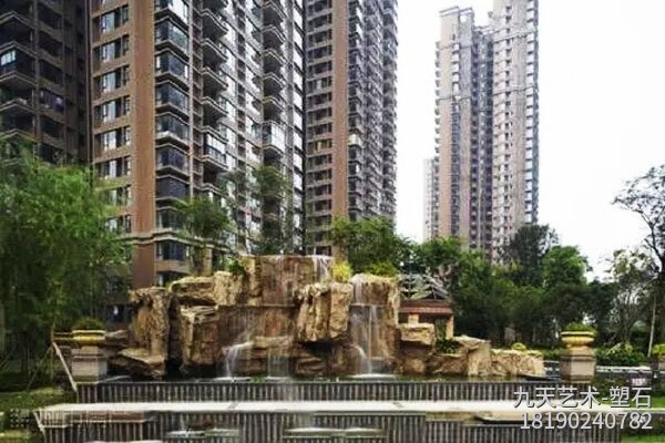 園林小區(qū)塑石假山景觀，參考價(jià)格：280元/平方米